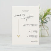 Minimalist Evening Reception Wedding Gold Black 招待状 (スタンド正面)