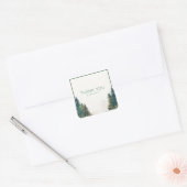 Minimalist Evergreen Pine Forest Green Frame スクエアシール (封筒)