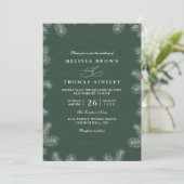 Minimalist Evergreen Rustic Modern QR Code Wedding 招待状 (スタンド正面)