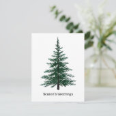 Minimalist Evergreen Tree Design Simple Hand-Draw 出欠カード (スタンド正面)