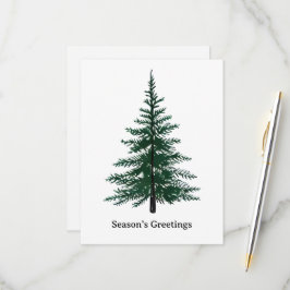 Minimalist Evergreen Tree Design Simple Hand-Draw 出欠カード