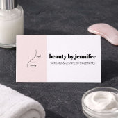 Minimalist Face Logo Esthetician Blush Pink 名刺