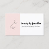 Minimalist Face Logo Permanent Makeup Artist Pink 名刺 (正面)