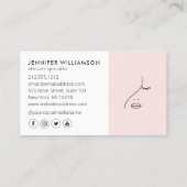 Minimalist Face Logo Skincare Specialist Pink 名刺 (裏面)