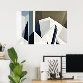 Minimalist Faceted Geometry ポスター (ホームオフィス)