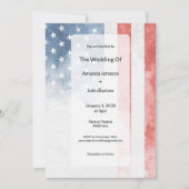 Minimalist Faded American Flag Wedding 招待状 (正面)