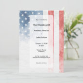 Minimalist Faded American Flag Wedding 招待状 (スタンド正面)