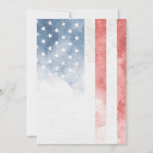 Minimalist Faded American Flag Wedding 招待状 (裏面)