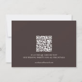 Minimalist Fall Brown Script Wedding QR Code セーブザデート (裏面)