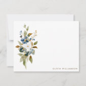 Minimalist Fall Wildflower Personalized Stationery ノートカード (正面)