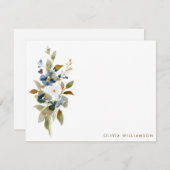 Minimalist Fall Wildflower Personalized Stationery ノートカード (正面/裏面)