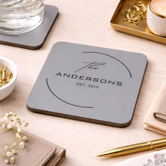 Minimalist Family Monogram コースター