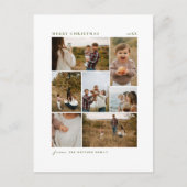 Minimalist Family Photo Collage Christmas シーズンポストカード (正面)
