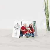 Minimalist Family Photo Merry Bright Christmas シーズンカード (正面)