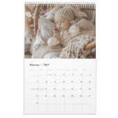 Minimalist Family Photo Personalized Wall カレンダー (2月 2027)