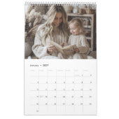 Minimalist Family Photo Personalized Wall カレンダー (1月 2027)