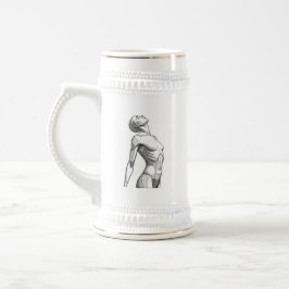 Minimalist Female Android Aesthetic Art - Bold Fut ビールジョッキ