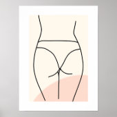 Minimalist Female Body Line Art Poster | Abstract  ポスター (正面)