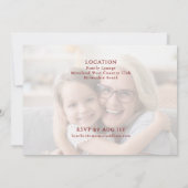 Minimalist Female Family Photo 70th Birthday  招待状 (裏面)