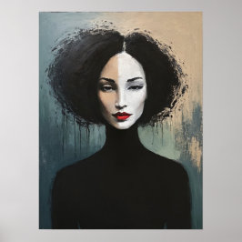 Minimalist Feminine Portrait Painting ポスター