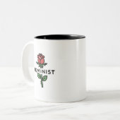 Minimalist Feminist Rose Two-Tone Coffee Mug ツートーンマグカップ (正面左)