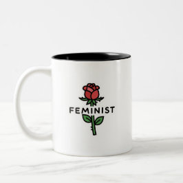 Minimalist Feminist Rose Two-Tone Coffee Mug ツートーンマグカップ