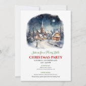 Minimalist festive city Christmas scene party  招待状 (正面)