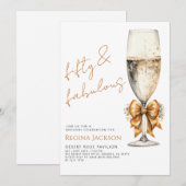 Minimalist Fifty and Fabulous 50th Birthday Party 招待状 (正面/裏面)