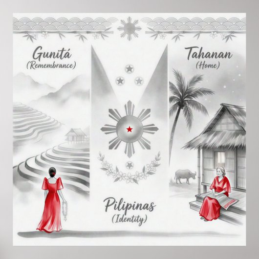 Minimalist Filipino Ink Wash ポスター (正面)