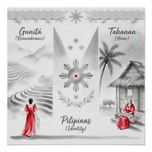 Minimalist Filipino Ink Wash ポスター (正面)