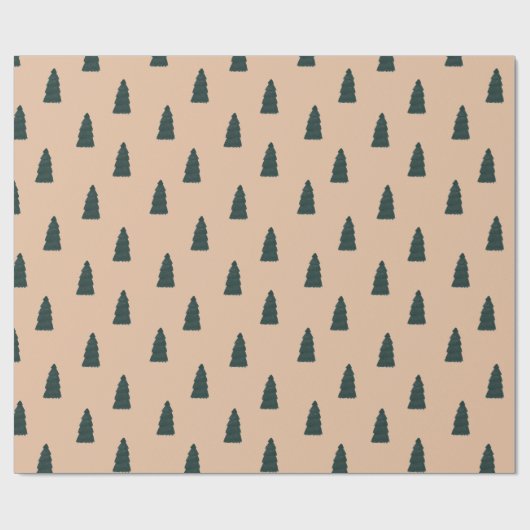 Minimalist fir tree pattern with beige background ラッピングペーパー (フラット)