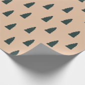 Minimalist fir tree pattern with beige background ラッピングペーパー (角)