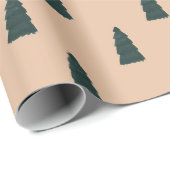 Minimalist fir tree pattern with beige background ラッピングペーパー (ロールコーナー)