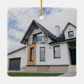 Minimalist First Christmas In Our New Home Photo セラミックオーナメント (裏面)