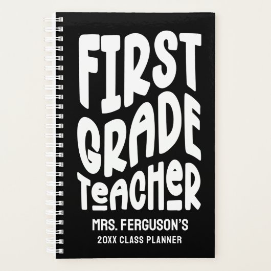 Minimalist First Grade Teacher Text Design  プランナー手帳 (正面)