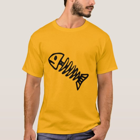 Minimalist Fishbone Graphic Men's T-Shirt Tシャツ (正面)