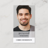 Minimalist Fitness QR Code Personal Trainer Photo 名刺 (正面)