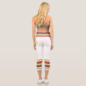 Minimalist, Five Retro Stripes, Blue Red Yellow on カプリレギンス (裏面)