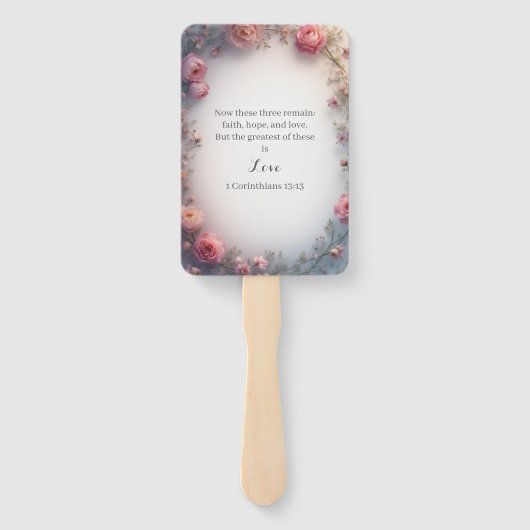 Minimalist Floral Christian Wedding Program ハンドファン (裏面)