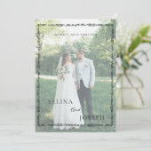 Minimalist Floral Elegant Full Photo Wedding  招待状 (スタンド正面)