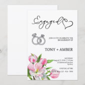 Minimalist Floral Engagement Invitation 招待状 (正面/裏面)