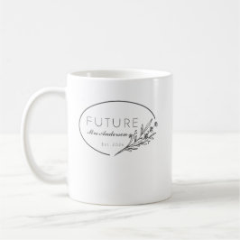 Minimalist Floral Future Mrs. Est 2026 Wedding  コーヒーマグカップ
