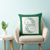 Minimalist Floral Green Custom Family Typography クッション (椅子)