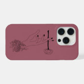 Minimalist Floral Hand Line Art Phone Case iPhoneケース (裏面横)