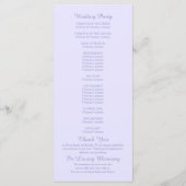 Minimalist Floral Lavender Wedding Program プログラム (裏面)