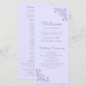 Minimalist Floral Lavender Wedding Program プログラム (正面/裏面)