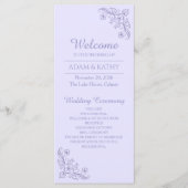 Minimalist Floral Lavender Wedding Program プログラム (正面)