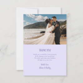 Minimalist Floral Lavender Wedding Thank You Card サンキューカード