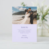 Minimalist Floral Lavender Wedding Thank You Card サンキューカード (スタンド正面)