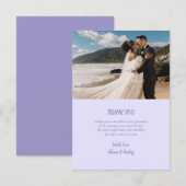 Minimalist Floral Lavender Wedding Thank You Card サンキューカード (正面/裏面)